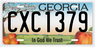 GA license plate CXC1379