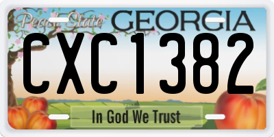 GA license plate CXC1382