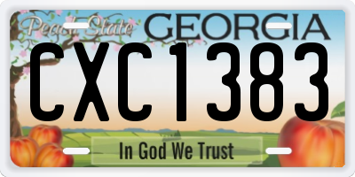 GA license plate CXC1383