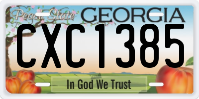GA license plate CXC1385
