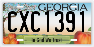 GA license plate CXC1391