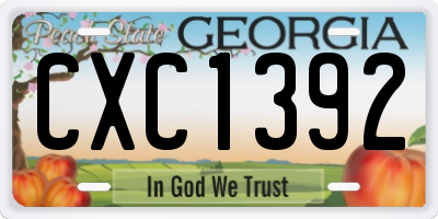 GA license plate CXC1392