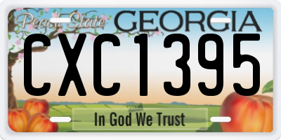 GA license plate CXC1395