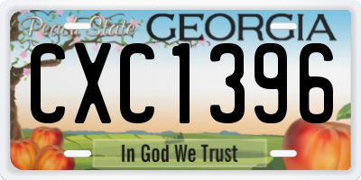 GA license plate CXC1396