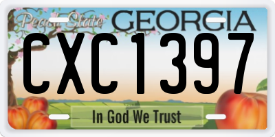 GA license plate CXC1397