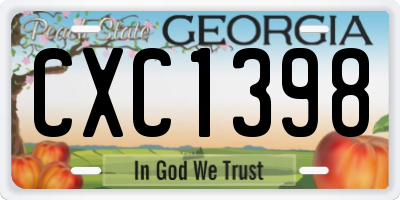 GA license plate CXC1398