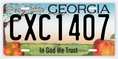 GA license plate CXC1407