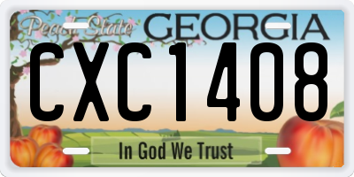 GA license plate CXC1408