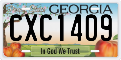GA license plate CXC1409