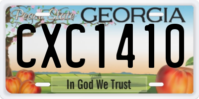 GA license plate CXC1410