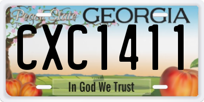GA license plate CXC1411