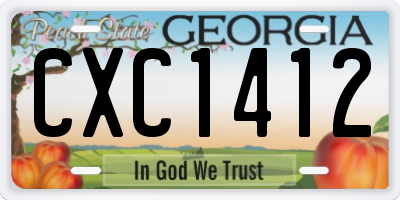 GA license plate CXC1412