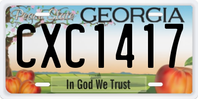 GA license plate CXC1417