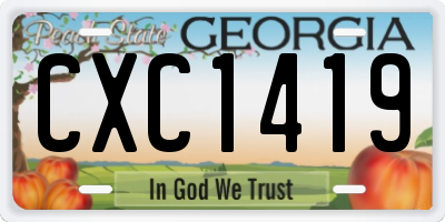 GA license plate CXC1419