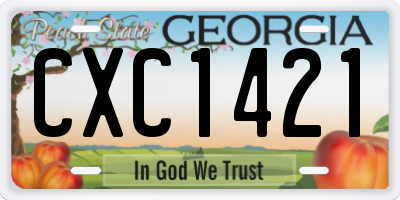 GA license plate CXC1421
