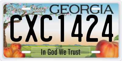 GA license plate CXC1424