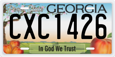 GA license plate CXC1426