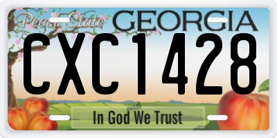 GA license plate CXC1428