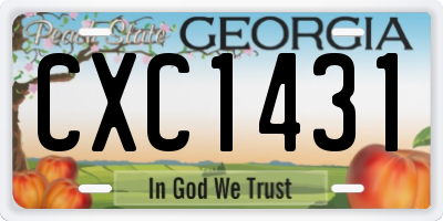 GA license plate CXC1431