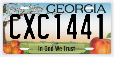 GA license plate CXC1441