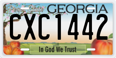 GA license plate CXC1442