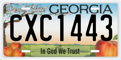 GA license plate CXC1443
