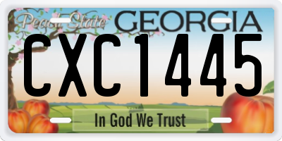 GA license plate CXC1445