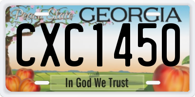 GA license plate CXC1450