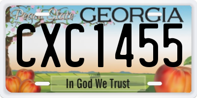 GA license plate CXC1455