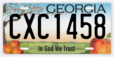 GA license plate CXC1458
