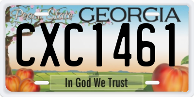 GA license plate CXC1461