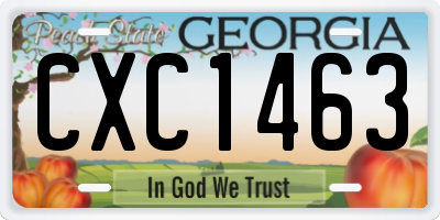 GA license plate CXC1463
