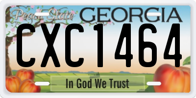GA license plate CXC1464