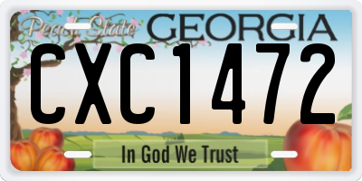 GA license plate CXC1472
