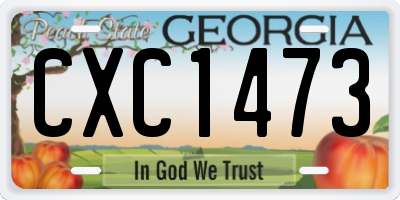 GA license plate CXC1473