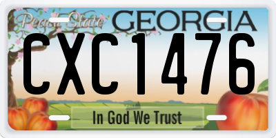 GA license plate CXC1476