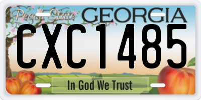 GA license plate CXC1485