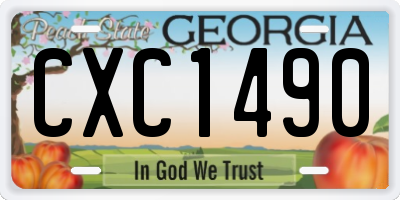 GA license plate CXC1490
