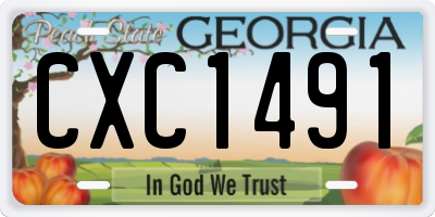 GA license plate CXC1491