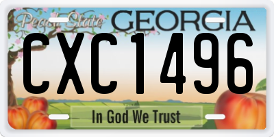GA license plate CXC1496