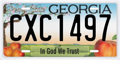 GA license plate CXC1497