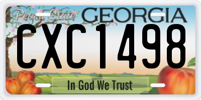GA license plate CXC1498