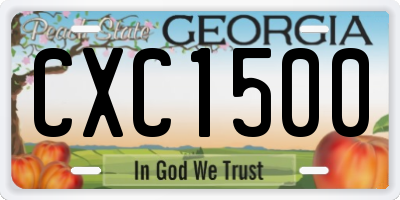 GA license plate CXC1500
