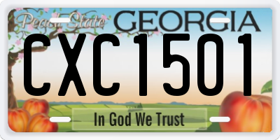 GA license plate CXC1501