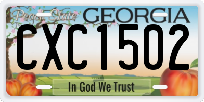 GA license plate CXC1502