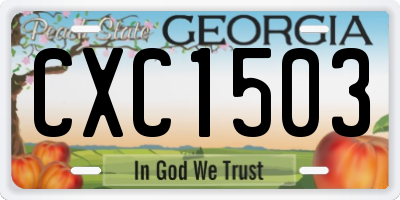 GA license plate CXC1503