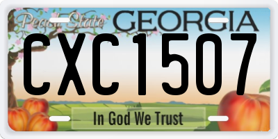 GA license plate CXC1507