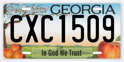 GA license plate CXC1509