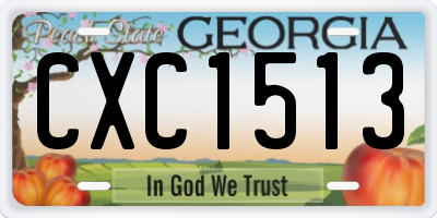 GA license plate CXC1513