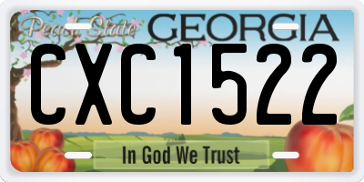 GA license plate CXC1522